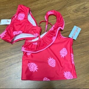 Cat & Jack Red Strawberry Kids Bikini Set